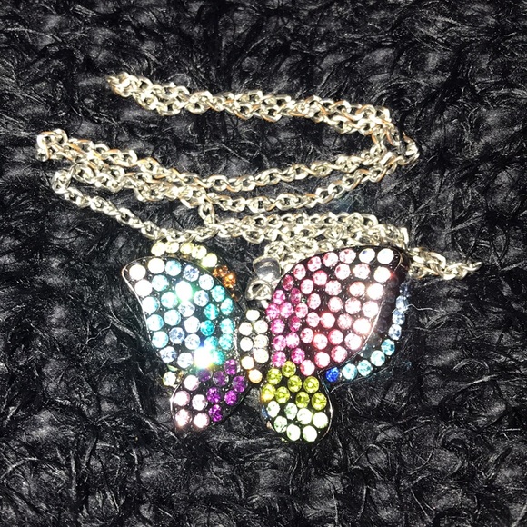 Butterfly Colorful Rhinestone Necklace - Picture 11 of 16